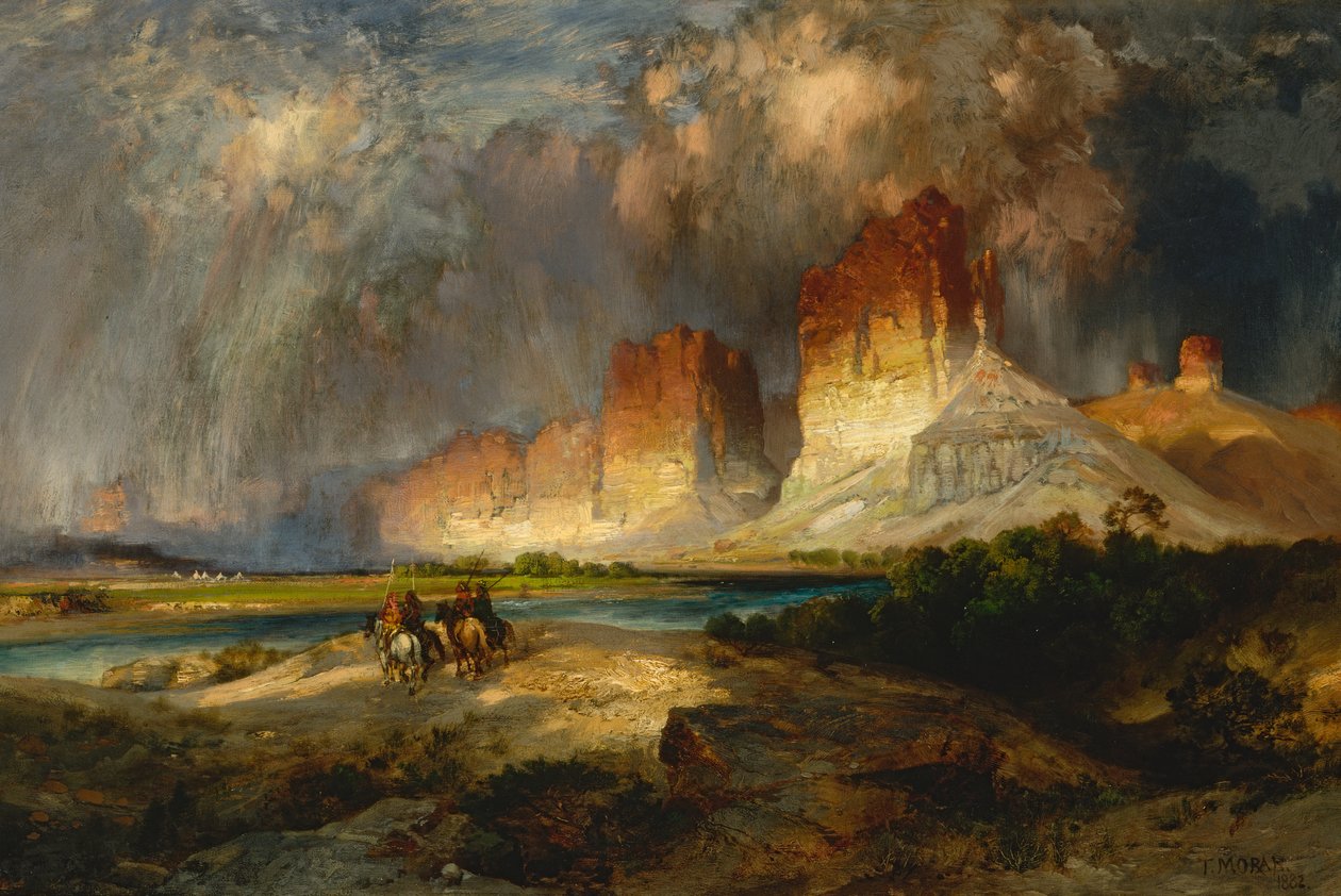 Cliffs of the Upper Colorado River, Wyoming Territory, 1882. od Thomas Moran