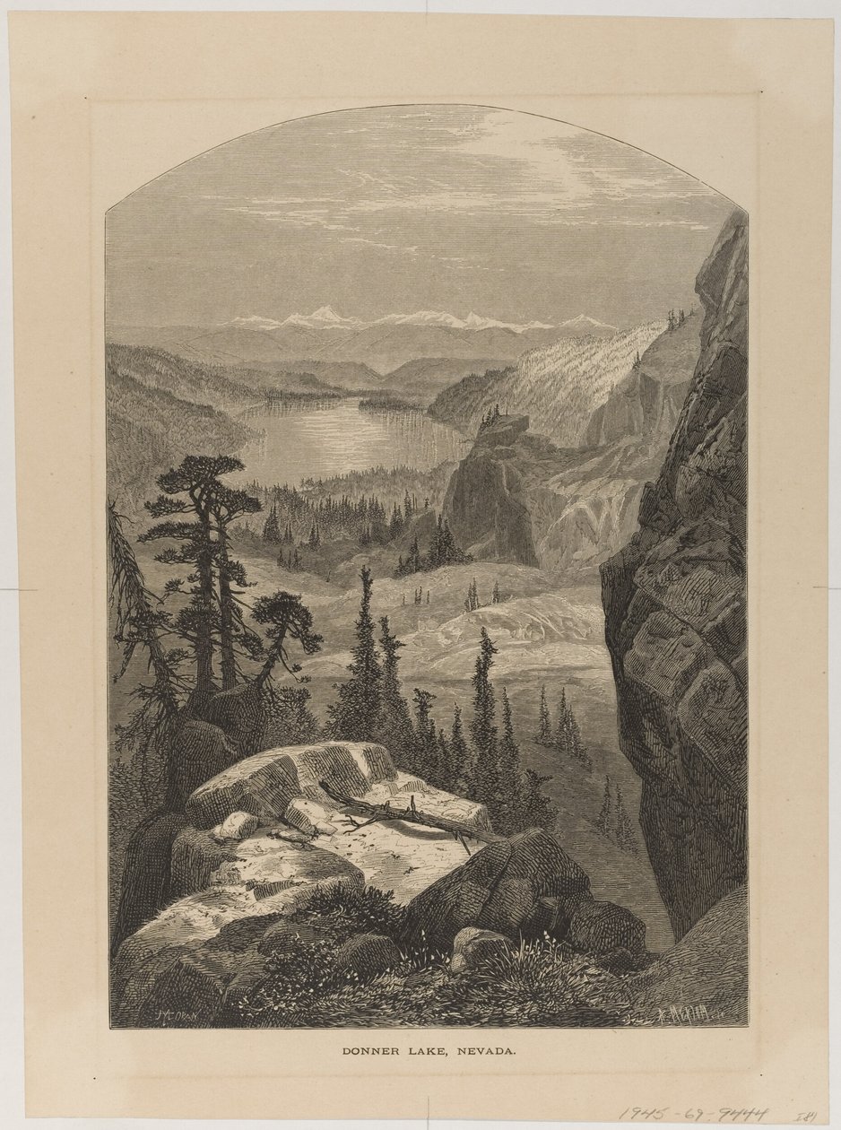 Donnerovo jezero, Nevada od Thomas Moran