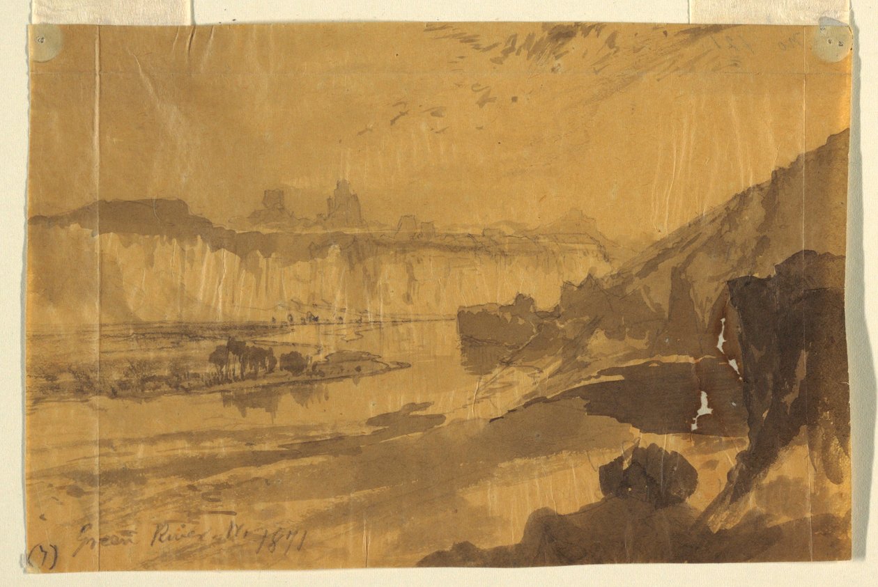 Kresba, Green River, Wyoming, 1871 od Thomas Moran