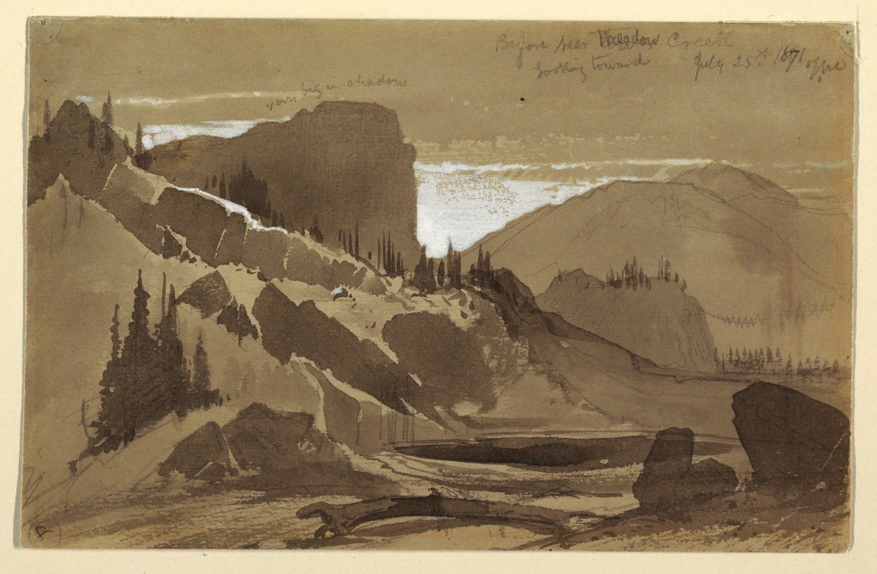 Kresba, poblíž Meadow Creek, Utah, 25. července 1871 od Thomas Moran