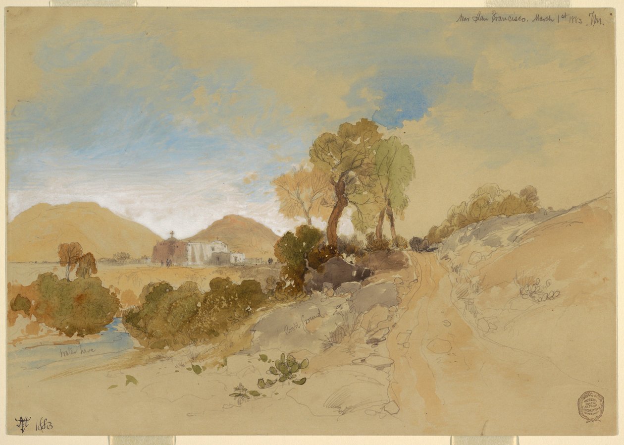Kresba, poblíž San Francisca, Mexiko, 1. března 1883 od Thomas Moran