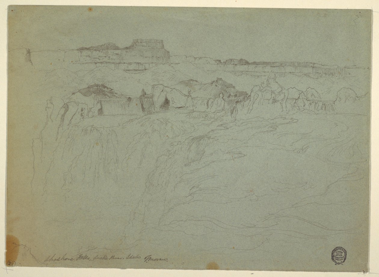 Kresba, Shoshone Falls, Snake River, Idaho, 1875 od Thomas Moran