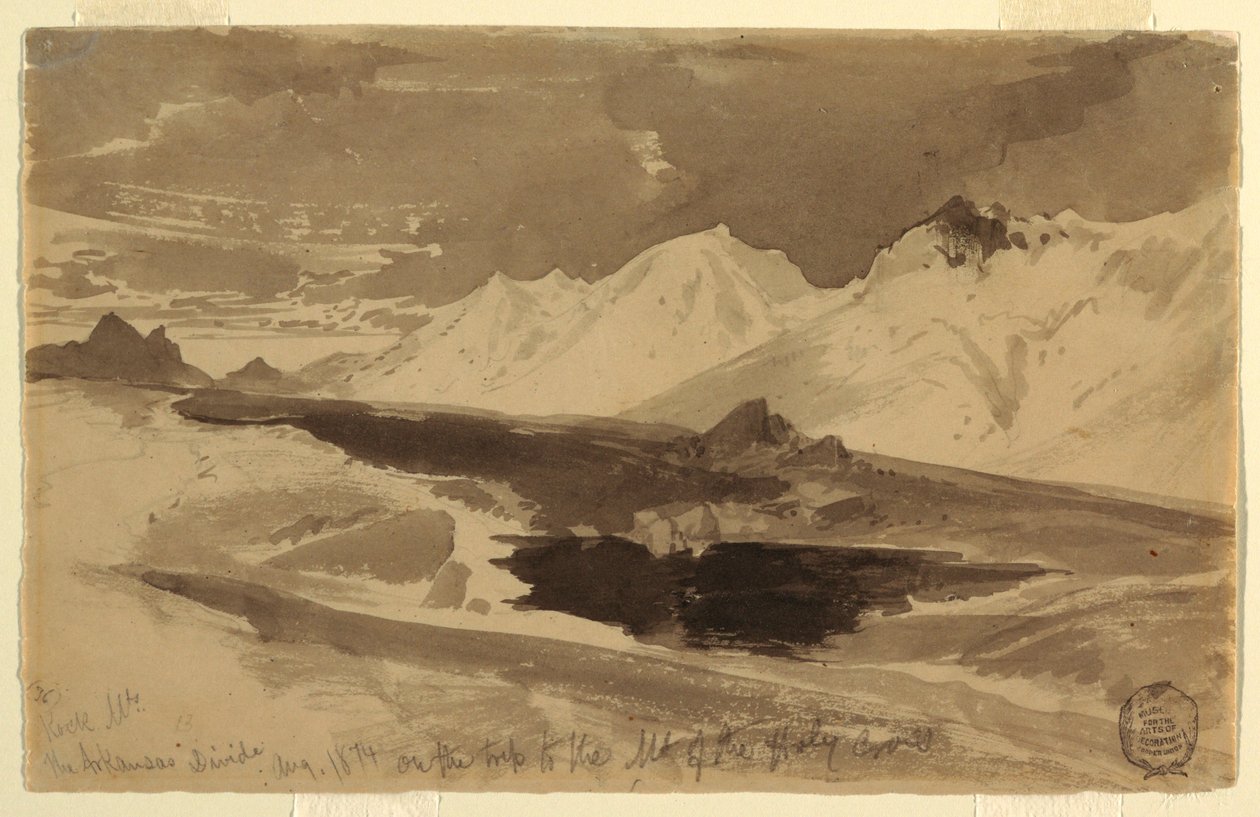 Kresba, The Arkansas Divide, srpen 1874 od Thomas Moran