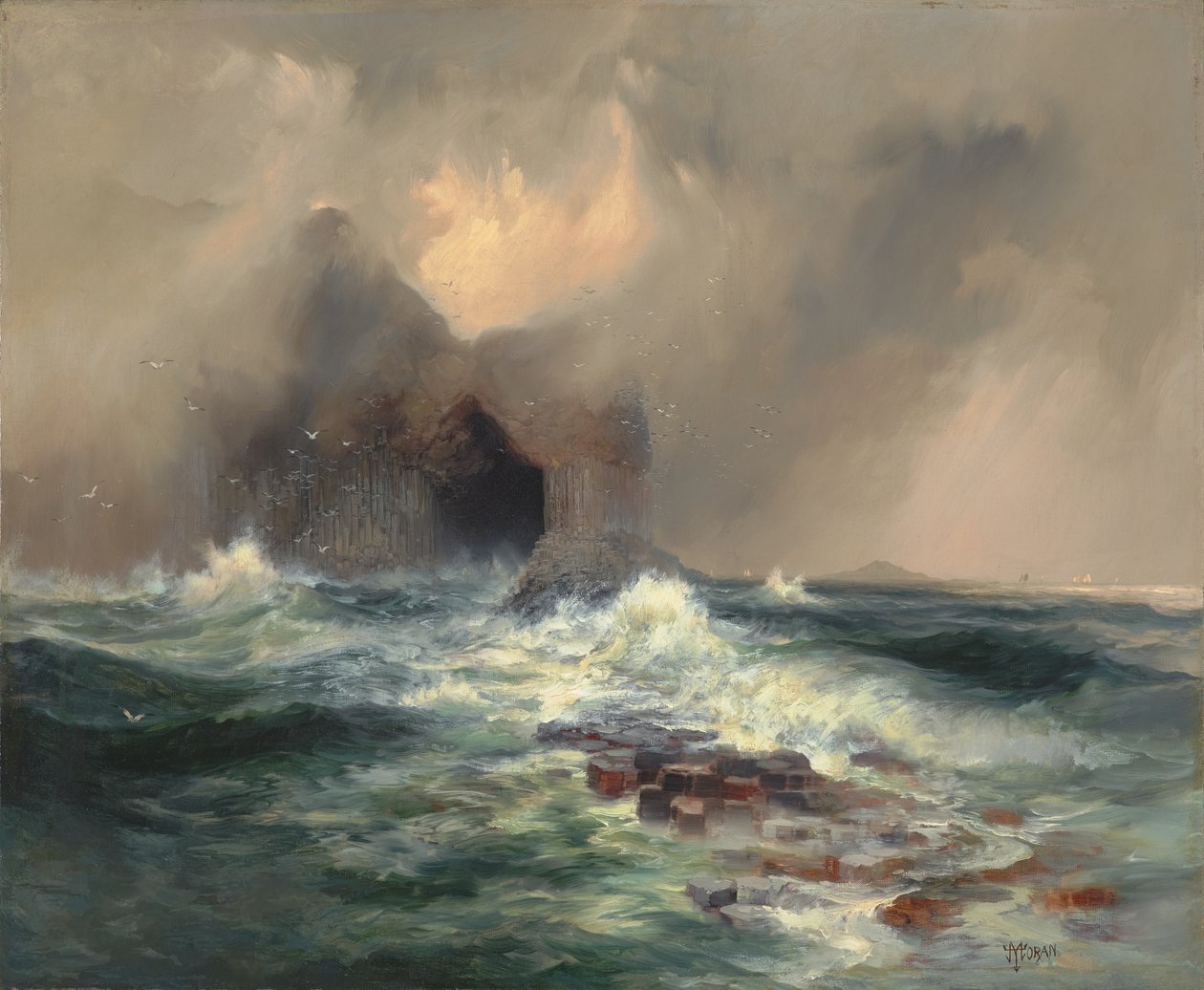 Fingalova jeskyně, ostrov Staffa, Skotsko 1884 (olej na plátně) od Thomas Moran