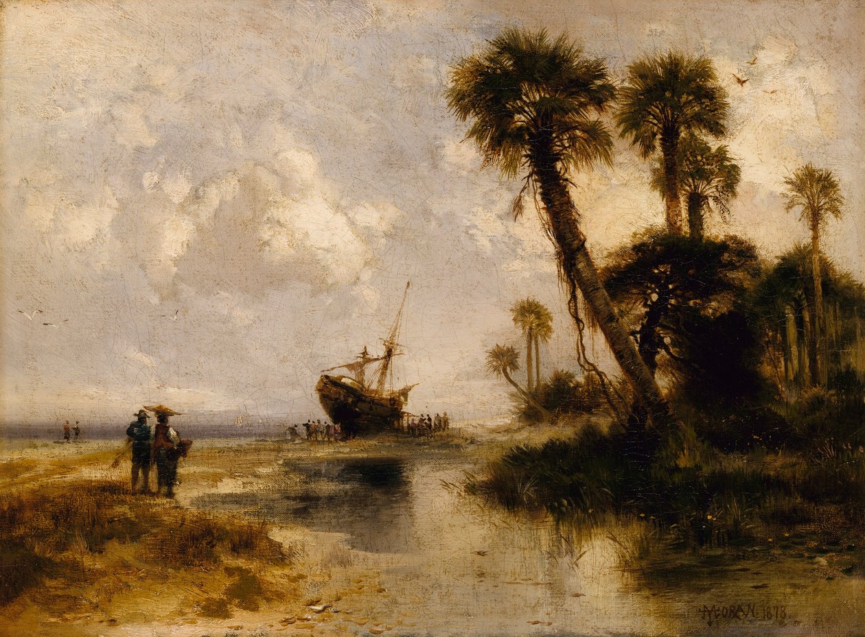 Ostrov Fort George, Florida od Thomas Moran