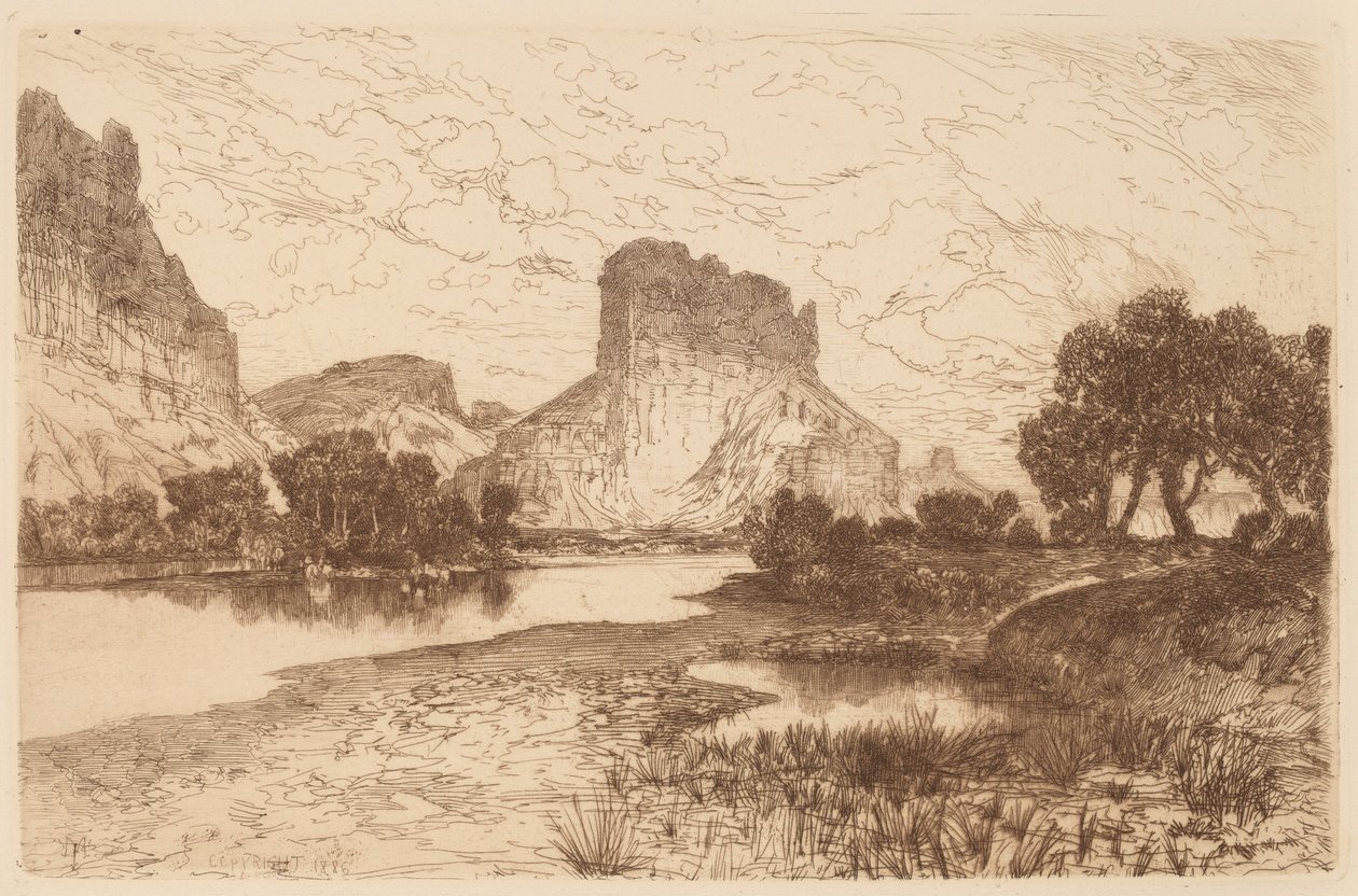 Green River, území Wyomingu od Thomas Moran