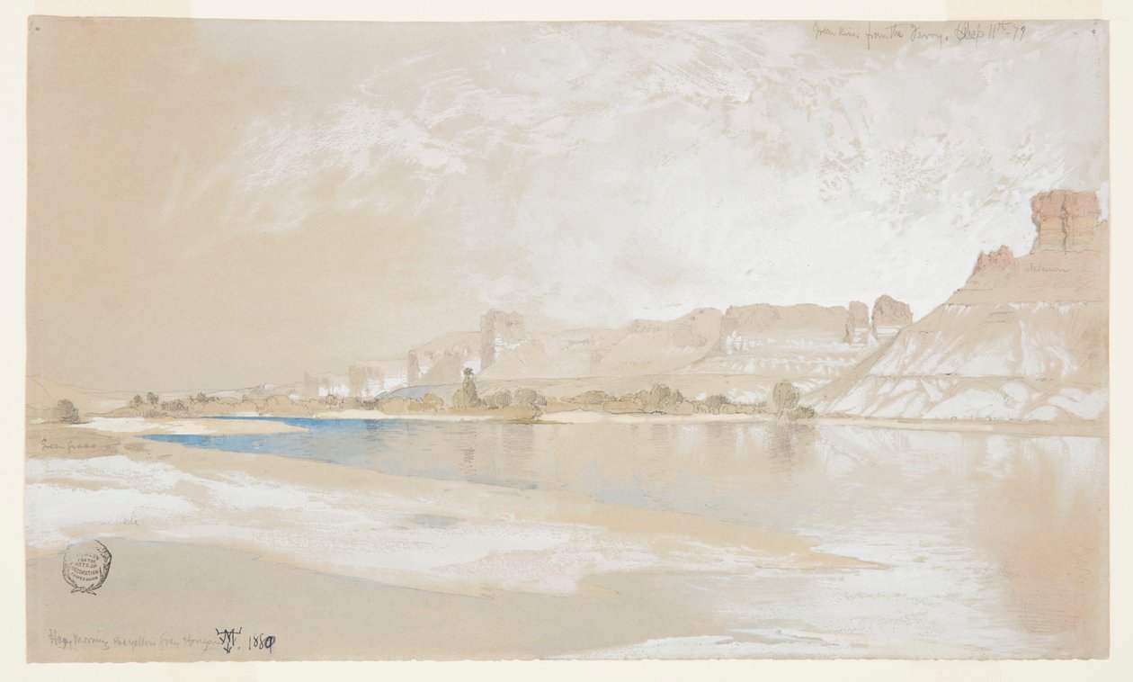 Green River z Ferry, Wyoming Territory od Thomas Moran