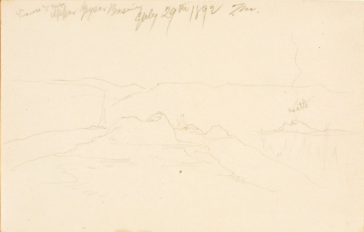 Lvice a mláďata, Horní povodí gejzírů od Thomas Moran