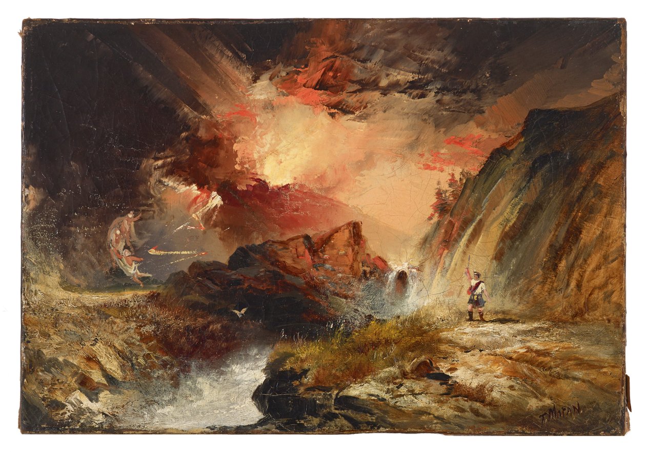 Macbeth a čarodějnice (možná Skotská fantasy) od Thomas Moran