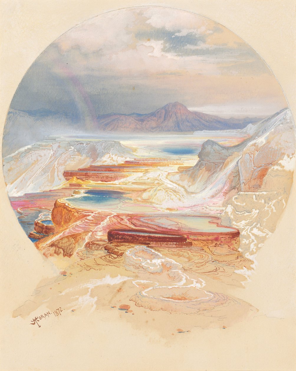 Minerva Terrace, Yellowstone od Thomas Moran