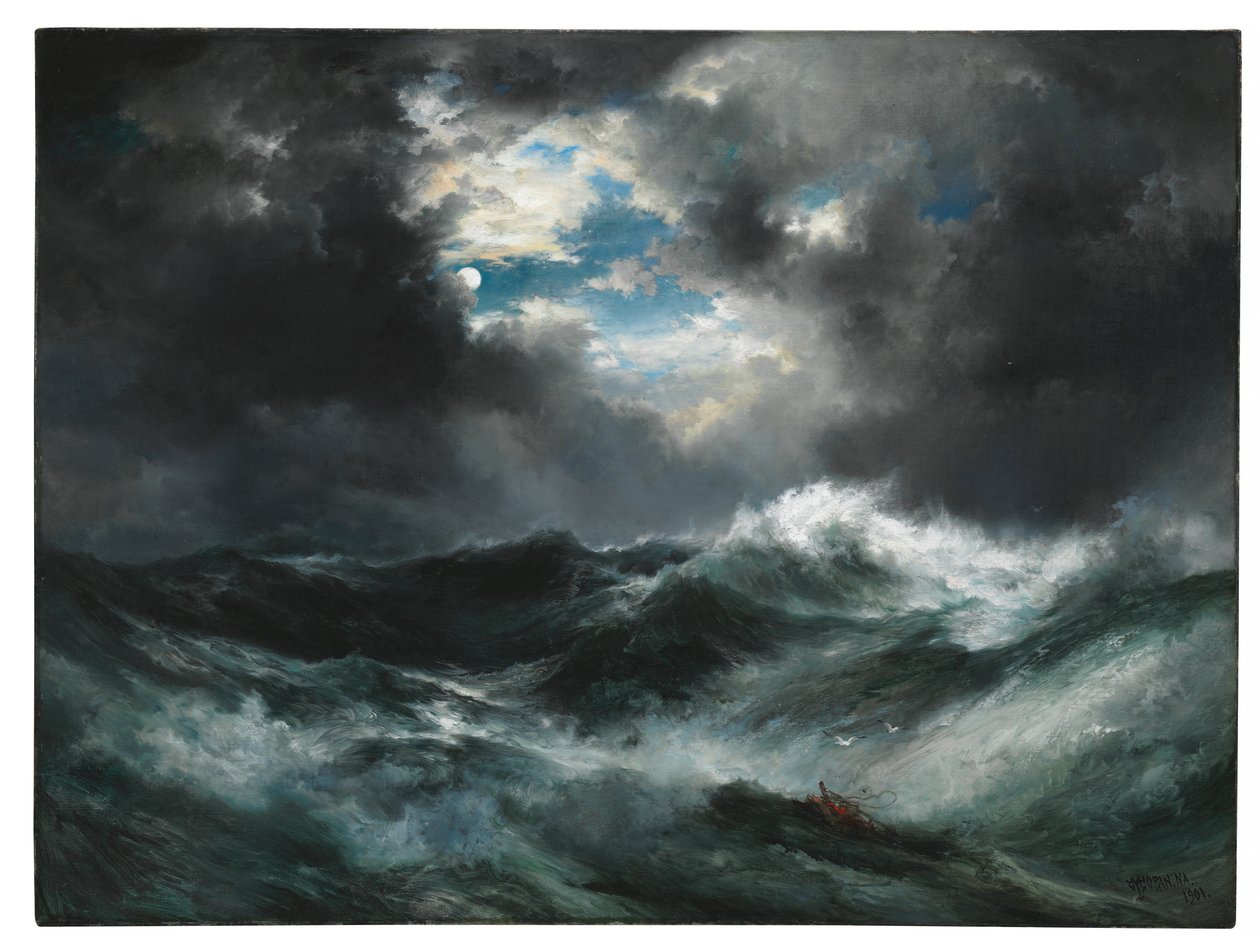 Měsíčné ztroskotání na moři od Thomas Moran