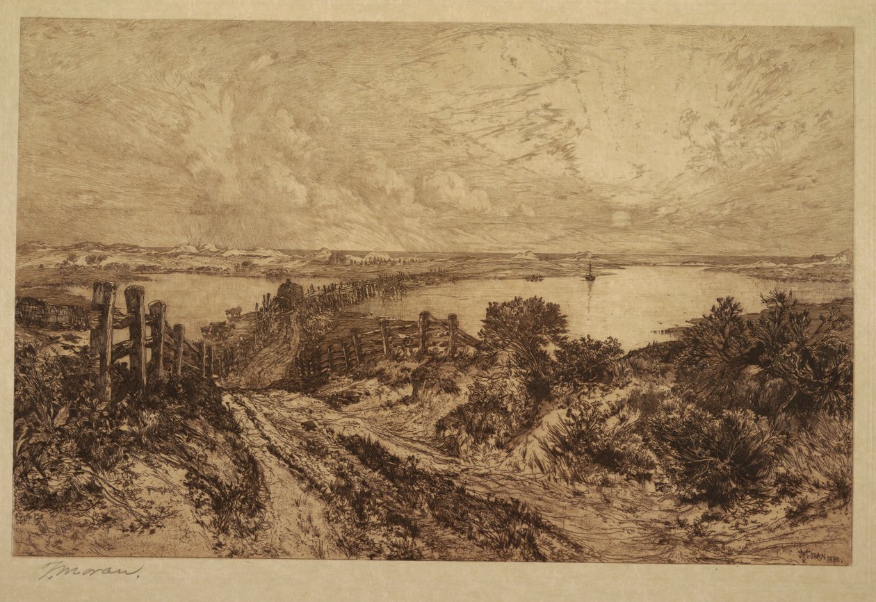 Ráno, rybník Hook, East Hampton od Thomas Moran