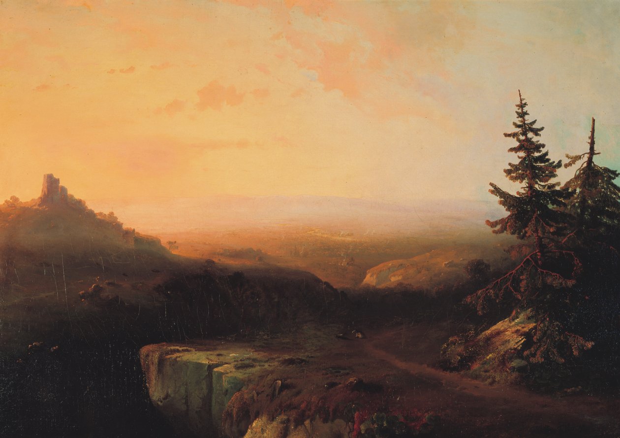 Mountain Scene, c.1865 (olej na plátně) od Thomas Moran