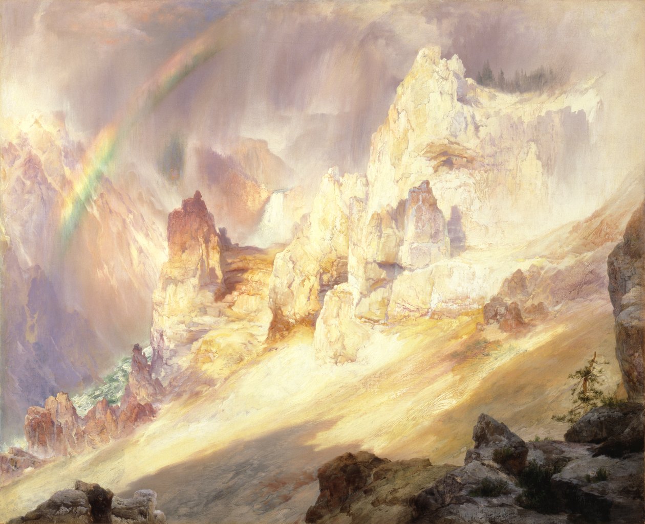 Duha nad Grand Canyonem v Yellowstone, 1900. od Thomas Moran