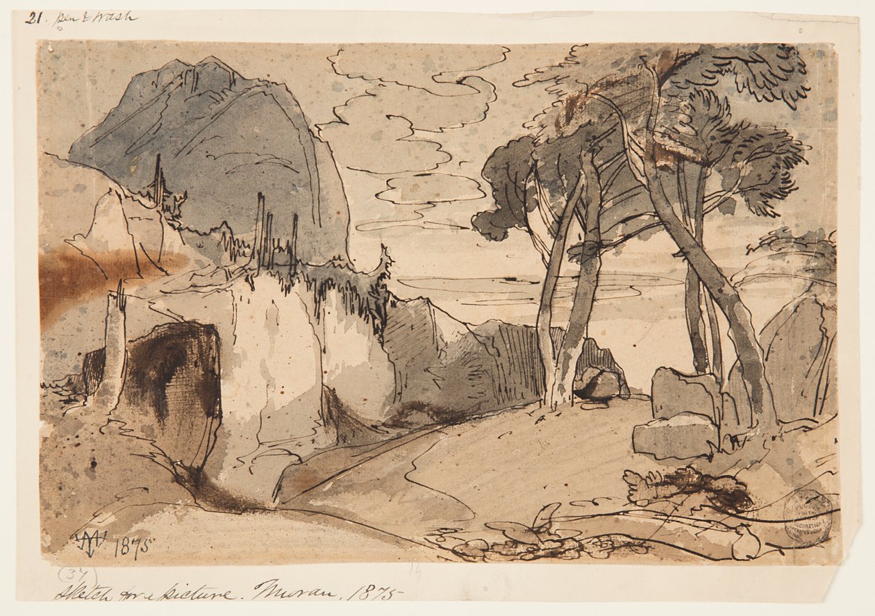 Silnice v horské krajině od Thomas Moran