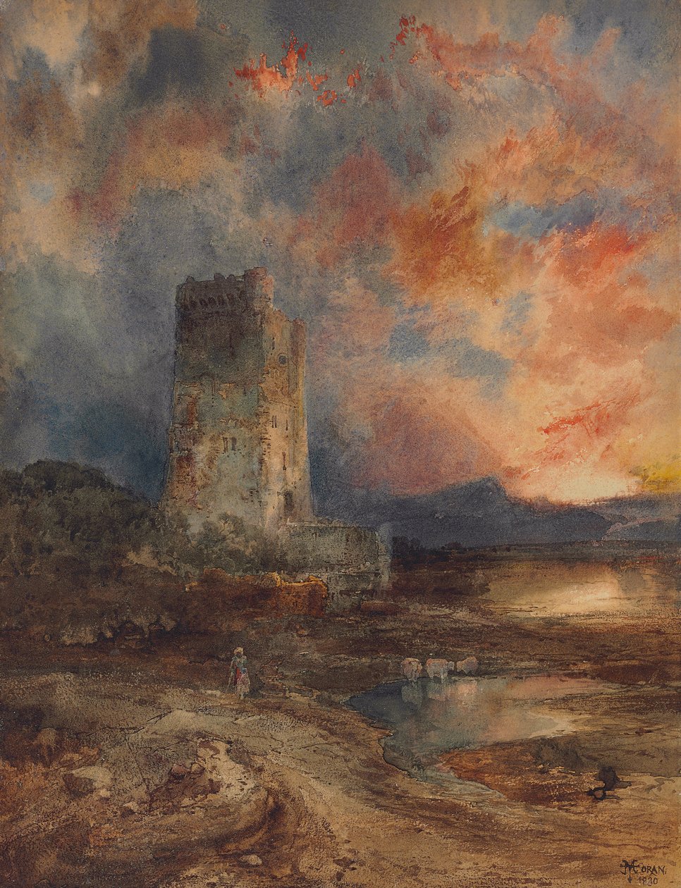 Západ slunce na Mooru, 1880 od Thomas Moran
