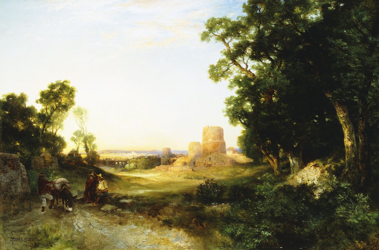 Tula, starověké hlavní město Mexika, 1908 od Thomas Moran