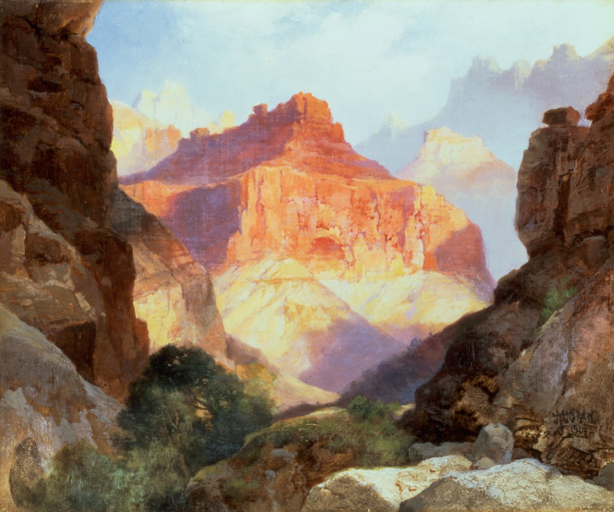 Pod červenou zdí, Grand Canyon of Arizona, 1917 od Thomas Moran