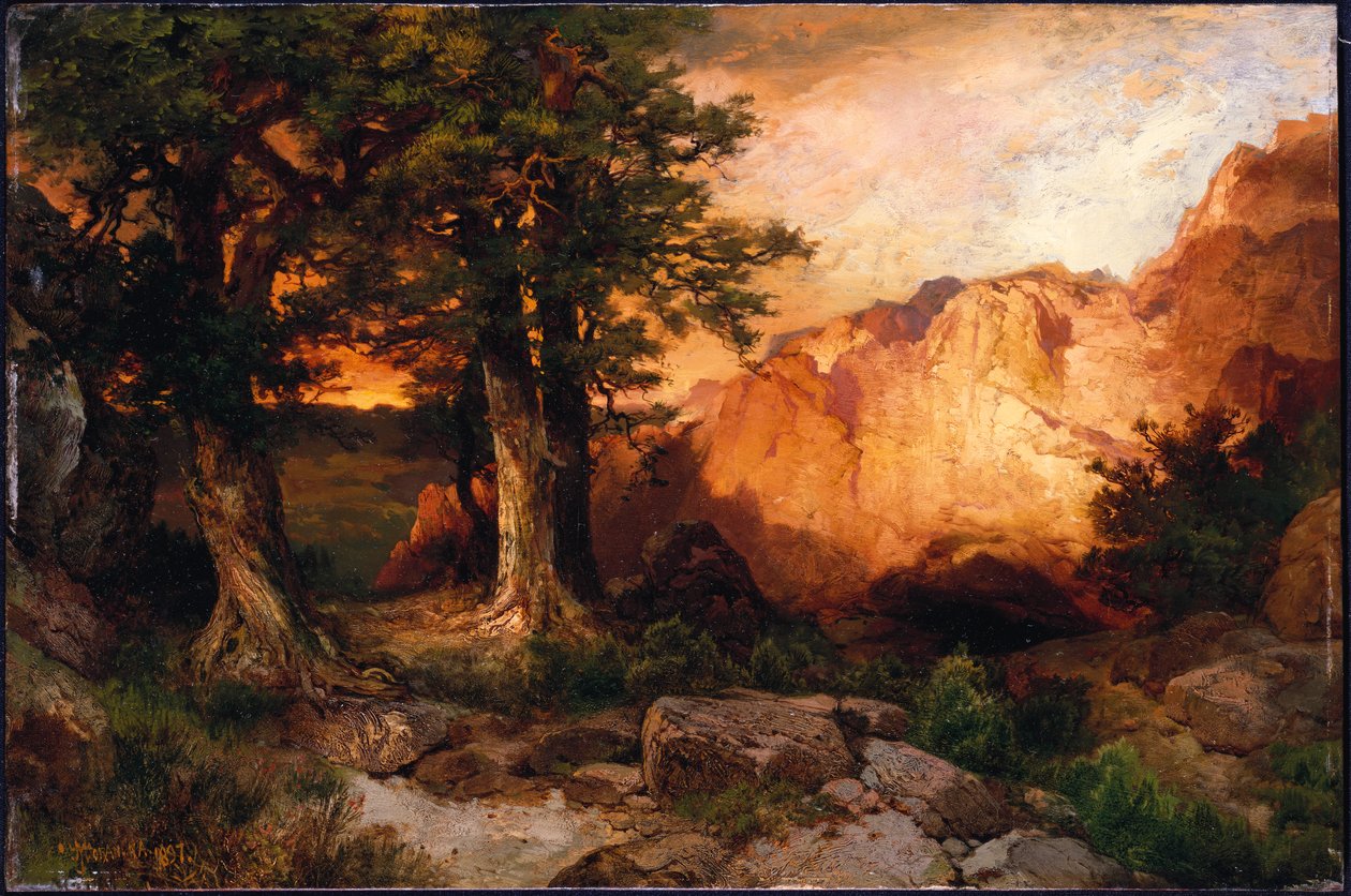 Západ slunce, 1897 od Thomas Moran