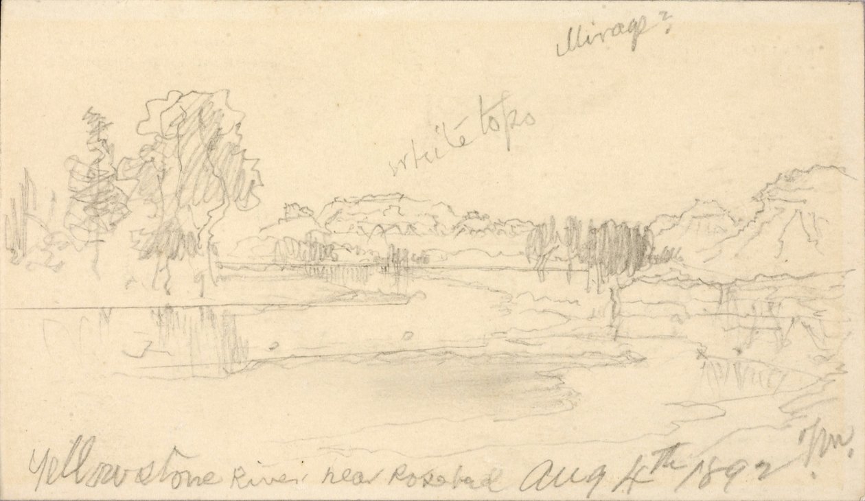 Yellowstone River, poblíž Rosebudu od Thomas Moran