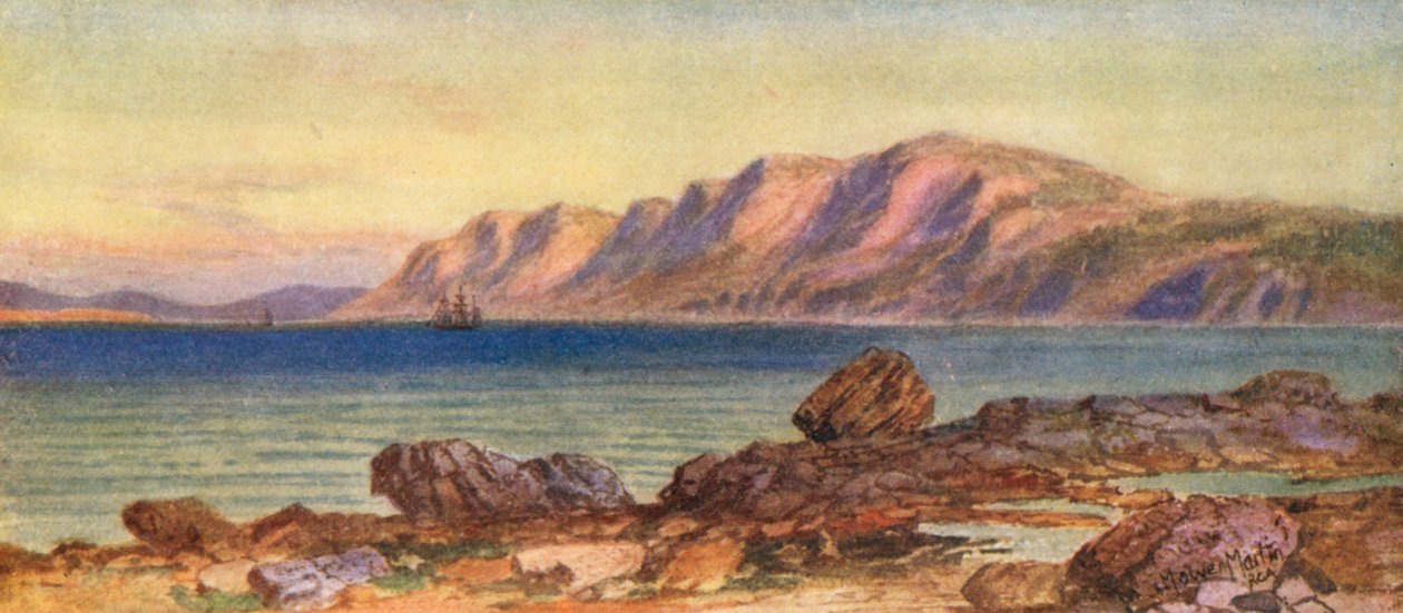 Cape Porcupine, Gut of Canso, Cape Breton (barevná litografie) od Thomas Mower Martin