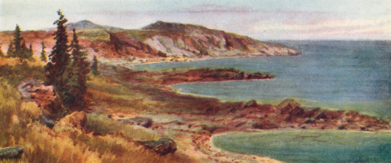 Severní pobřeží, jezero Superior (barevná litografie) od Thomas Mower Martin