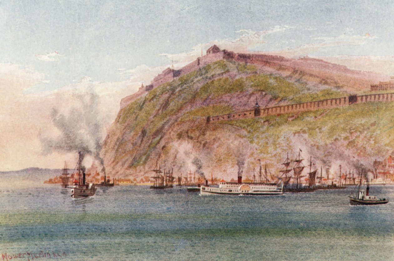 Citadela, Quebee (barevná litografie) od Thomas Mower Martin
