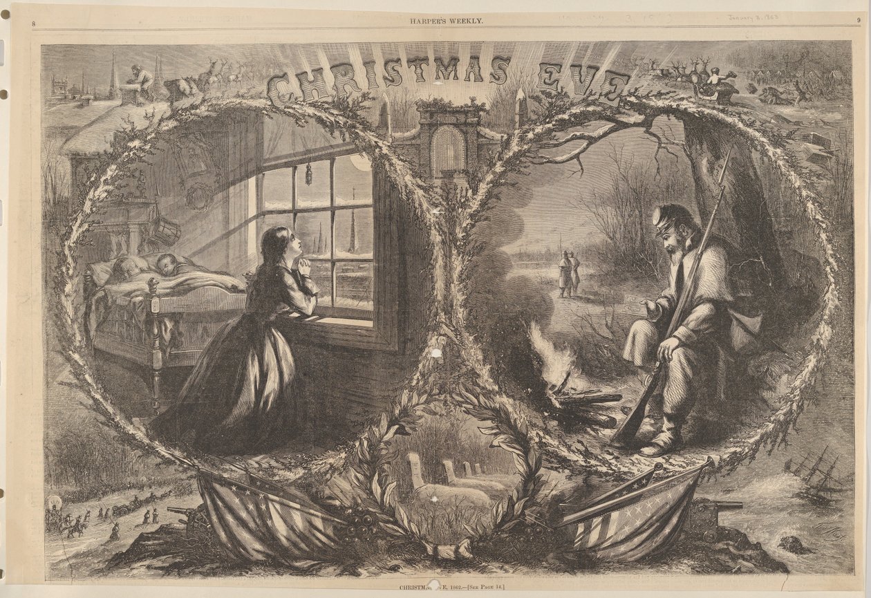 Štědrý den, 1862 z Harpers Weekly, 3. ledna 1863. od Thomas Nast