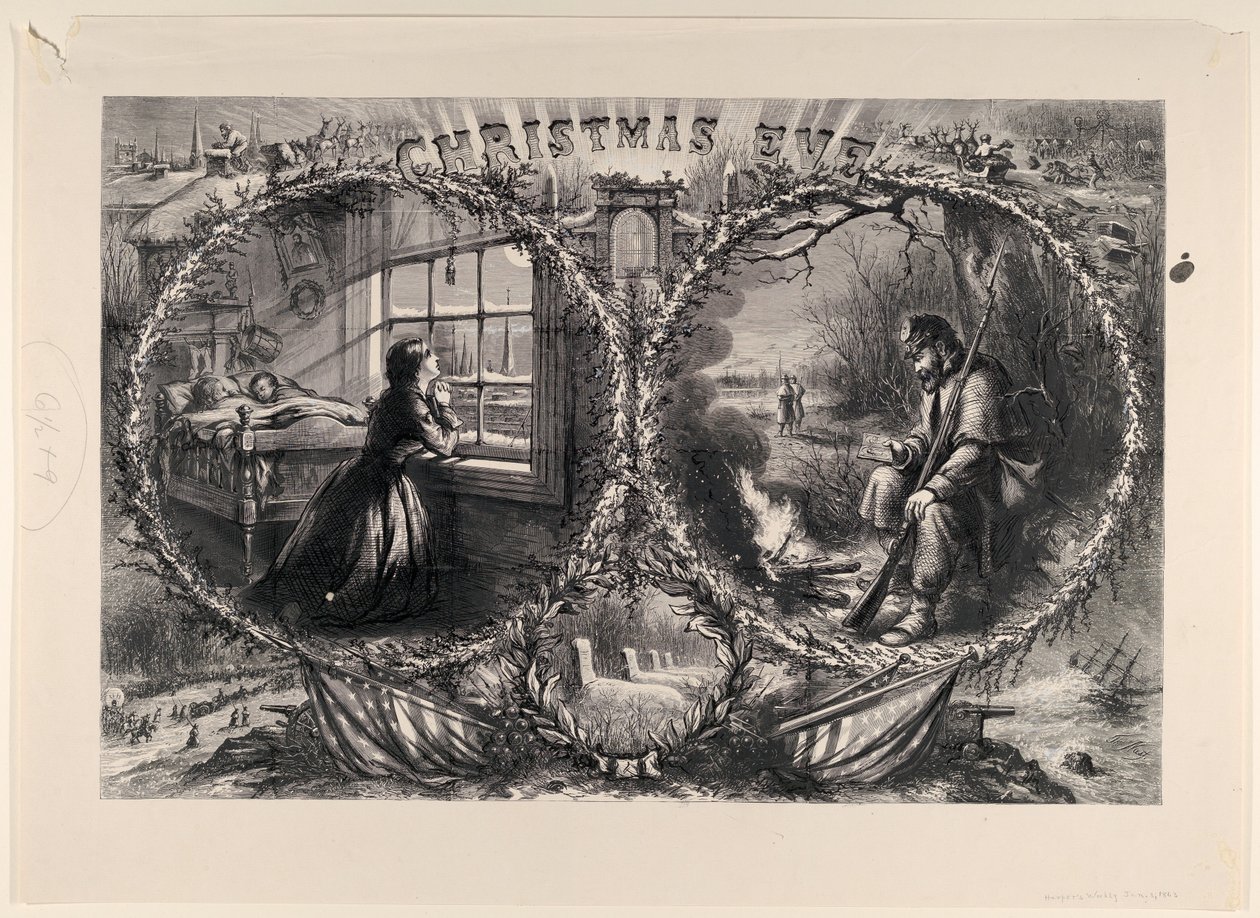 Christmas Eve publikoval Harpers Weekly, 3. ledna 1863, 1863. od Thomas Nast