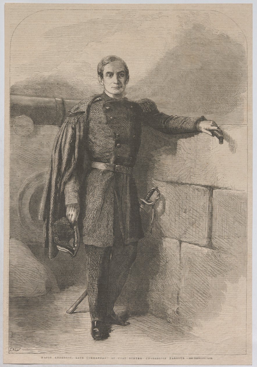 Major Anderson, bývalý velitel pevnosti Fort Sumter v charlestonském přístavu od Thomas Nast