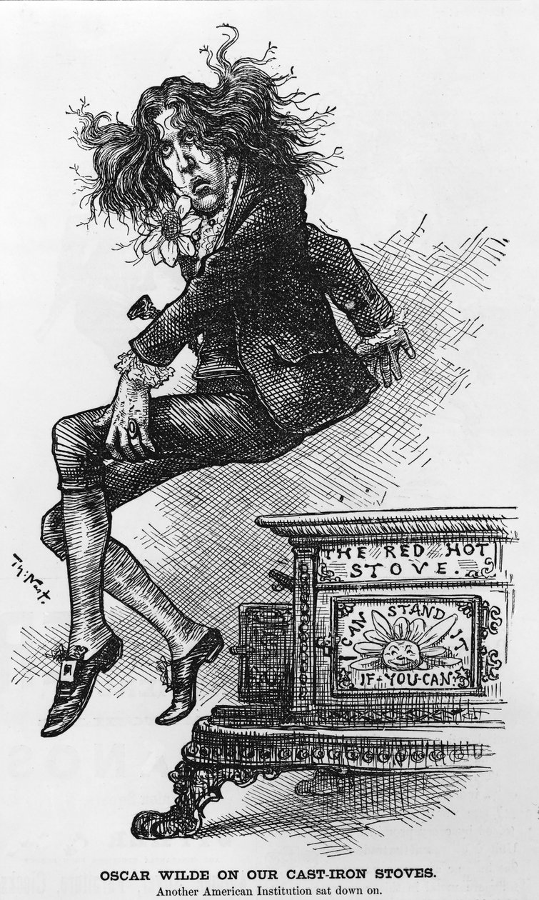 Oscar Wilde na našich litinových kamnech. Další americká instituce se posadila, ilustrace z Harper