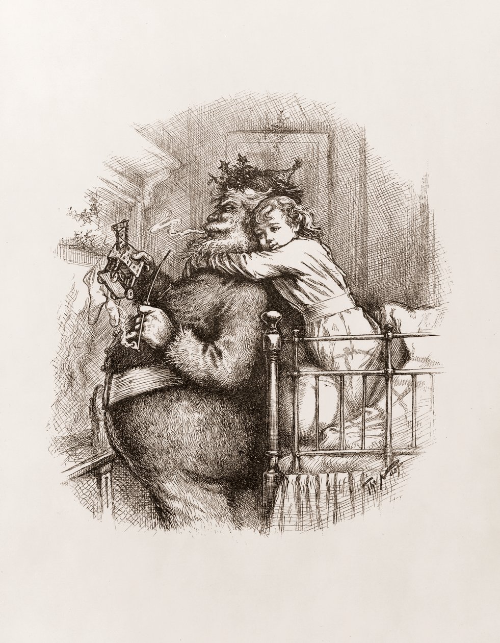 Santa Claus od Thomase Nasta, cca 1892 (č/b rytina) od Thomas Nast