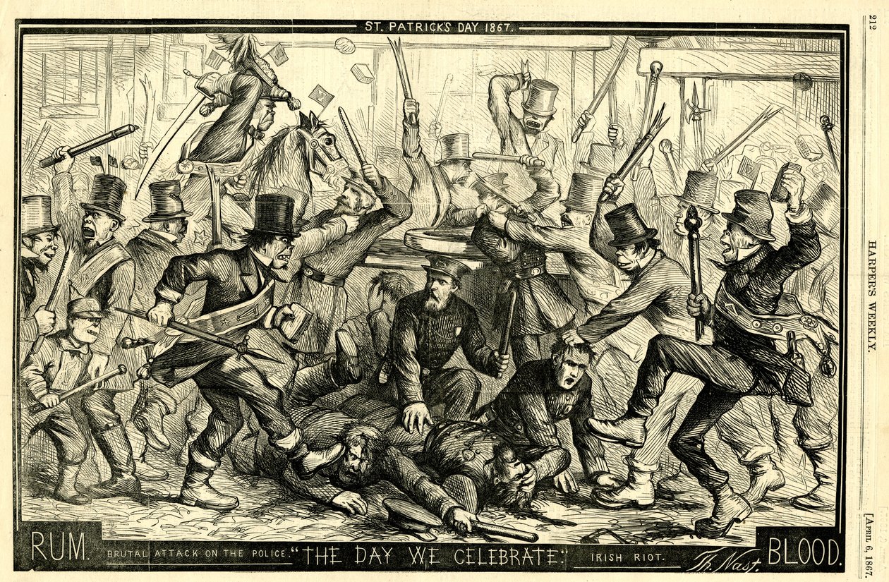 Den svatého Patrika, 1867 (dřevoryt) od Thomas Nast