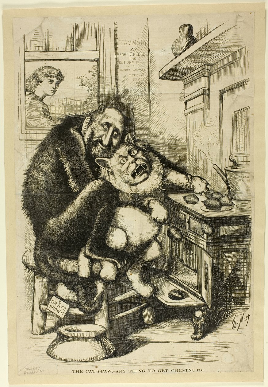 Kočičí tlapka, jakákoli věc k získání kaštanů od Thomas Nast