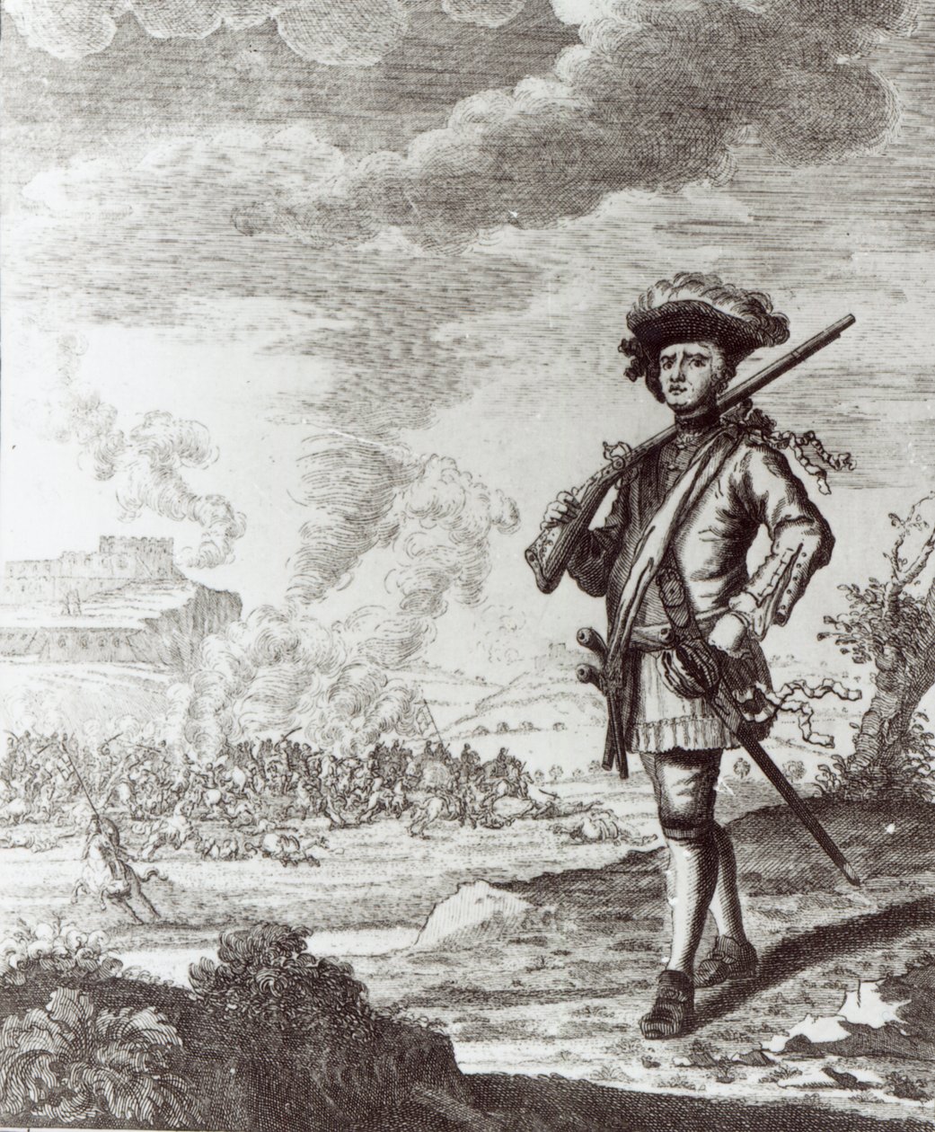 Kapitán Henry Morgan při plenění Panamy v roce 1671, kolem roku 1734 od Thomas Nicholls