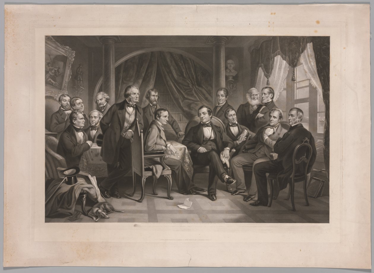 Washington Irving a jeho literární přátelé v Sunnyside, 1864. od Thomas Oldham Barlow