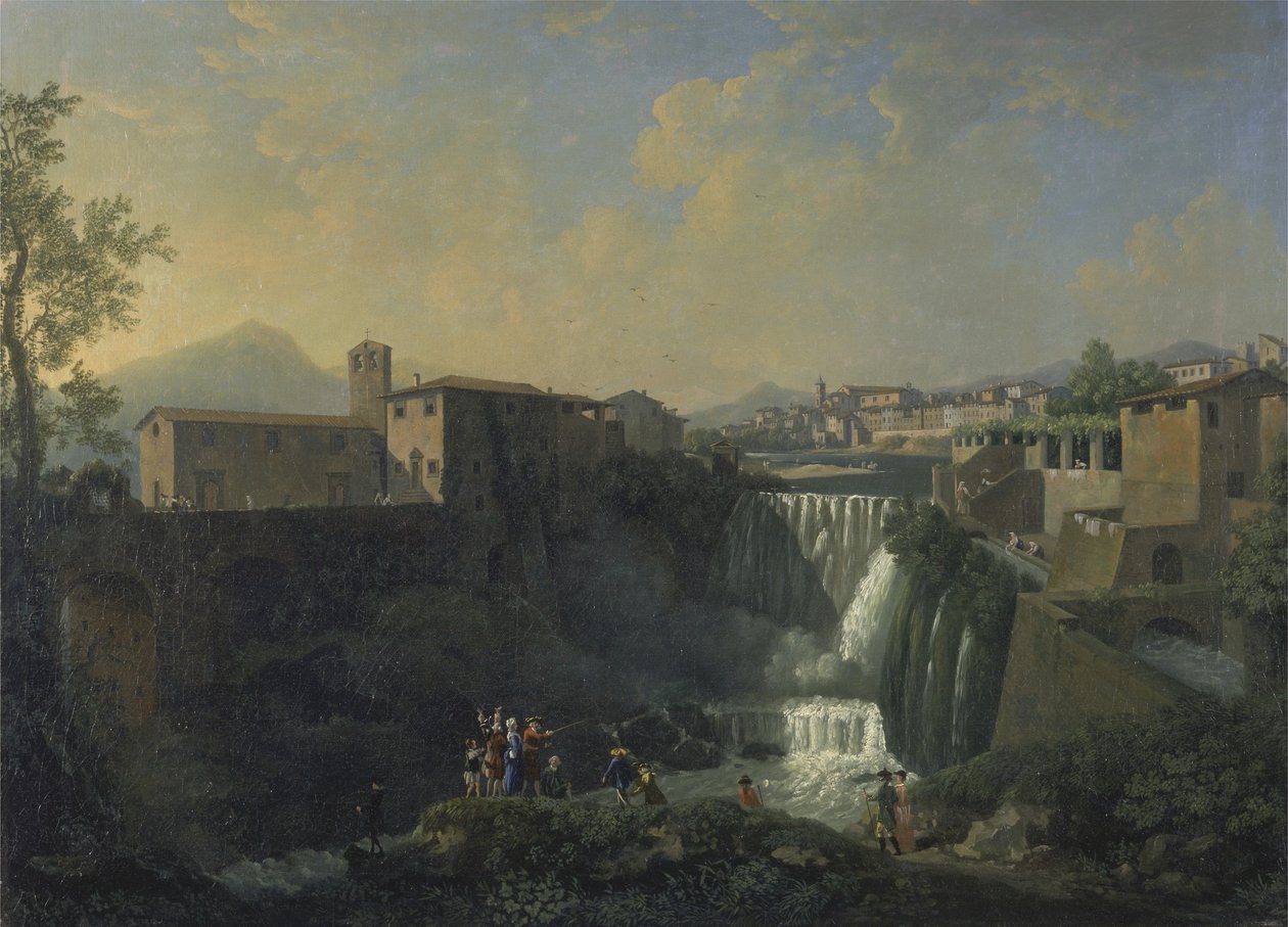 Pohled na Tivoli, kolem 1750-55 (olej na plátně) od Thomas Patch