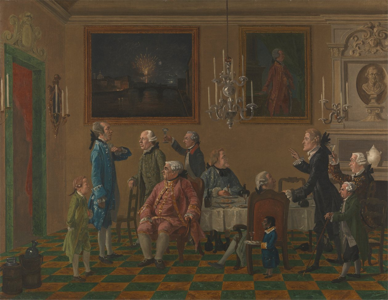 Britští pánové v domě sira Horace Manna ve Florencii od Thomas Patch