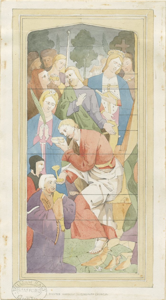 Biddulph (Nový) kostel - malba akvarelem, nd [?1837] (malba) od Thomas Peploe Wood