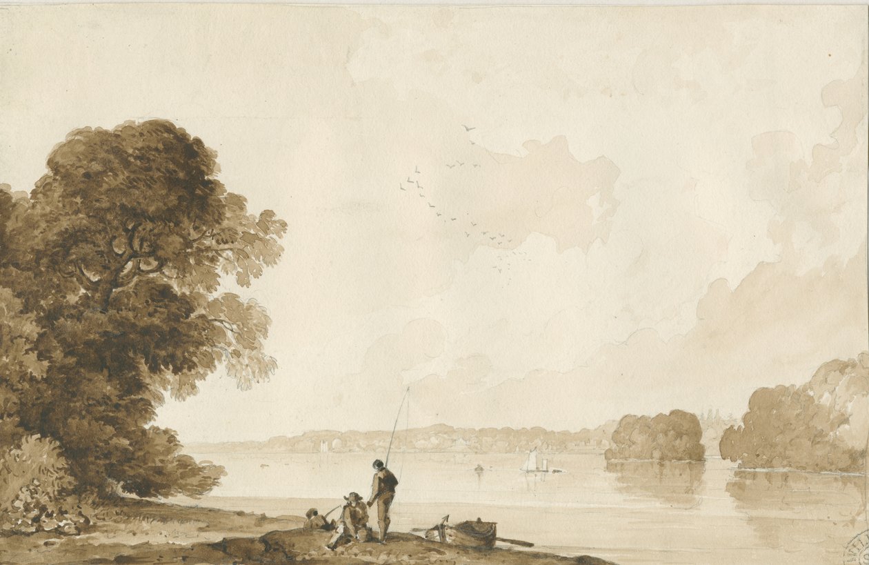 Chillington Park - Pool: kresba sépie, nd [1837-1838] (kresba) od Thomas Peploe Wood
