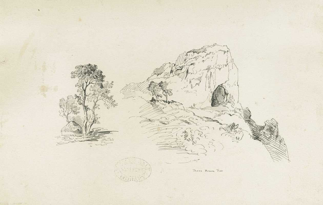 Dovedale - krajina: kresba perem a tuší, nd [1817-1845] (kresba) od Thomas Peploe Wood