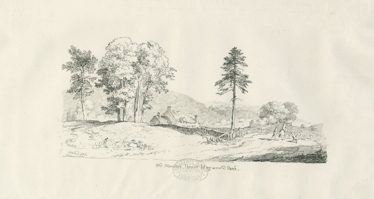 Haywood Park - Old Manor House: kresba perem a tuší od Thomas Peploe Wood