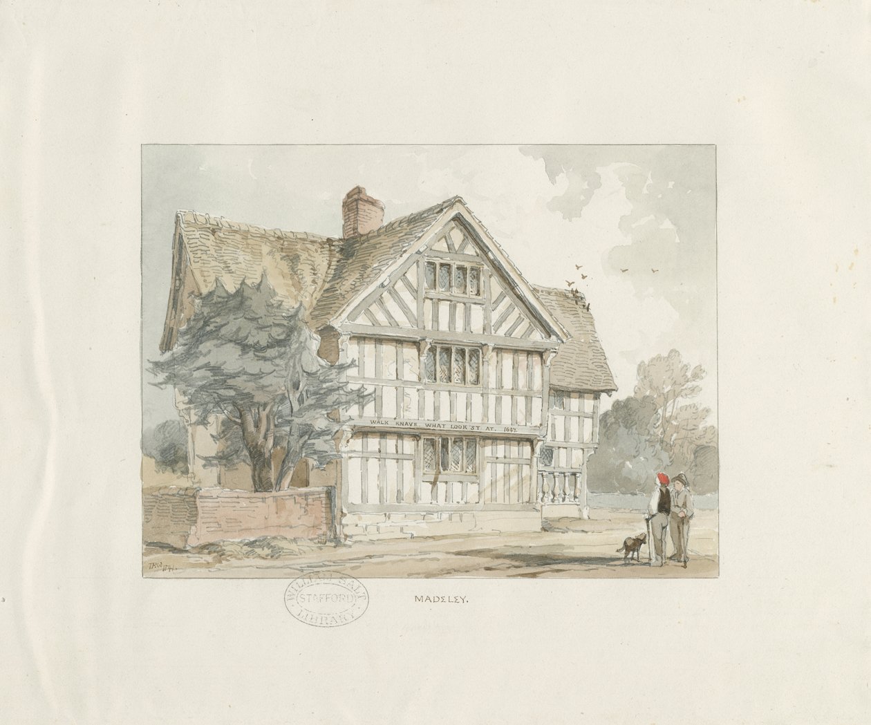 Madeley - Old House: malba akvarelem od Thomas Peploe Wood