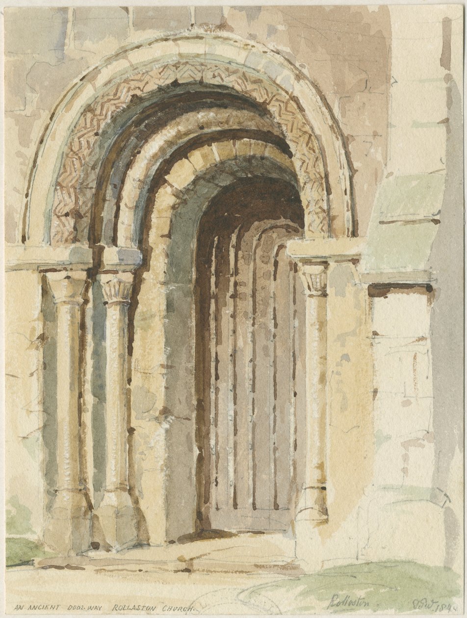 Rolleston Church: malba vodovými barvami, 184[4] od Thomas Peploe Wood