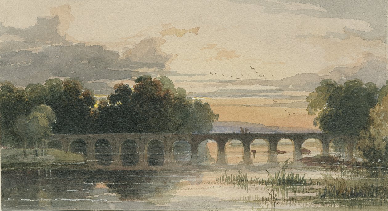 Shugborough Bridge: malba akvarelem, nd [19. století] od Thomas Peploe Wood