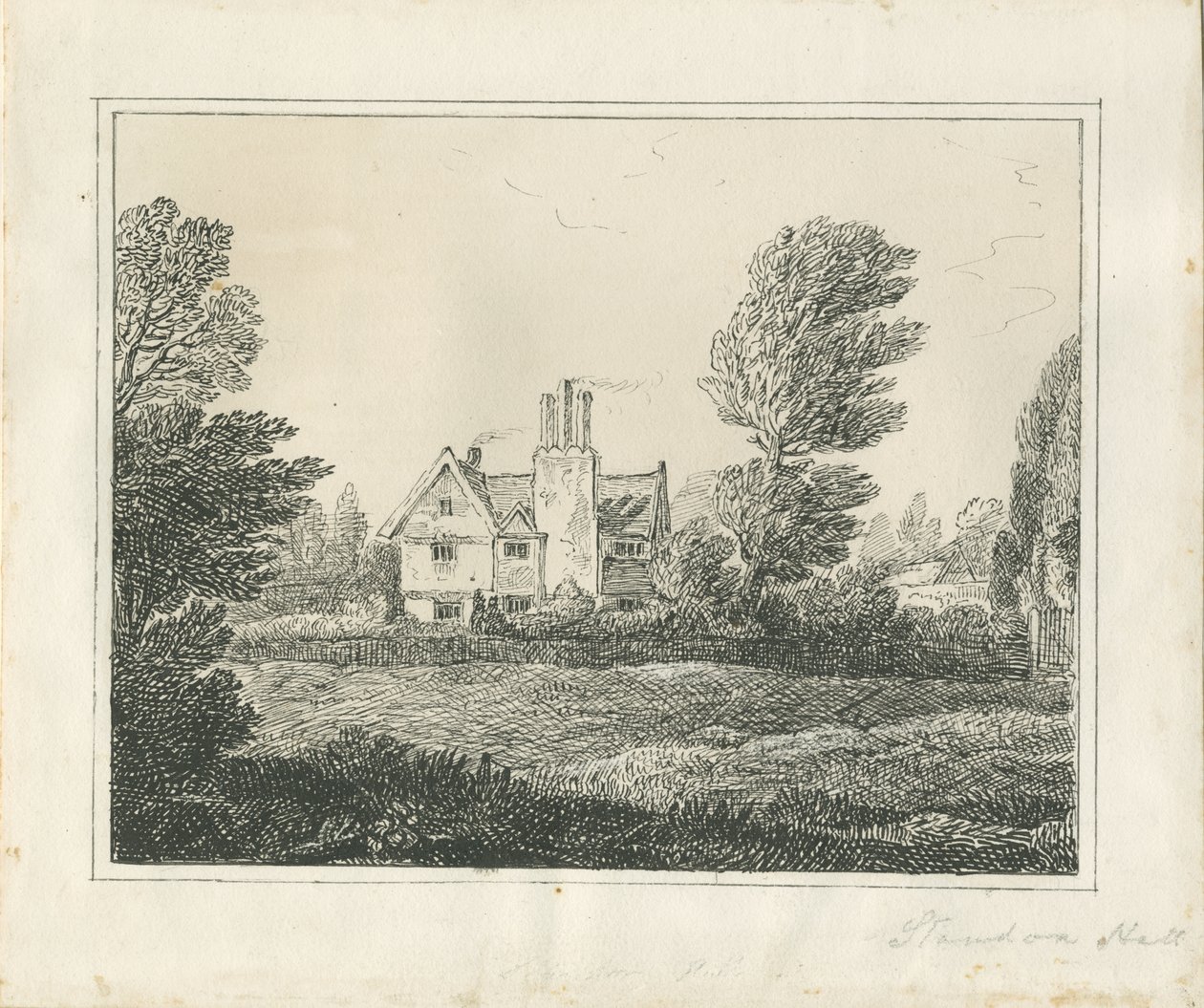 Standon Hall: kresba perem a tuší a [?polovina 19. století] (kresba) od Thomas Peploe Wood
