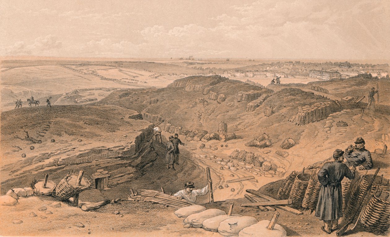 Ditch of the Malakoff, Battery Gervais, and Rear of Redan, 1856 od Thomas Picken
