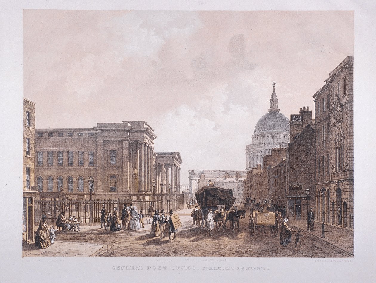 General Post Office, Londýn, 1852 od Thomas Picken