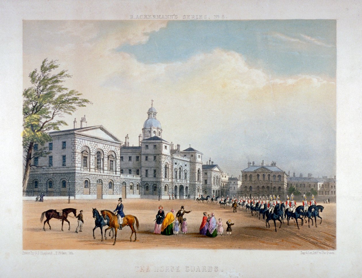 Horse Guards, Westminster, Londýn, 1851 od Thomas Picken