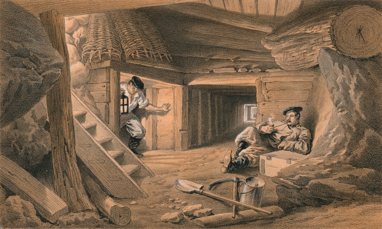 Důl v Bastion du Mat, 1856 od Thomas Picken